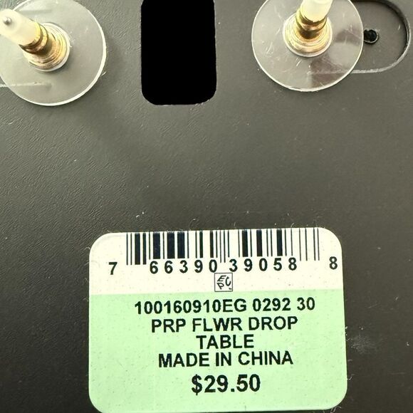 INC International Concept Purple Lariat Flower Floral Drop Earrings - Picture 3 of 3